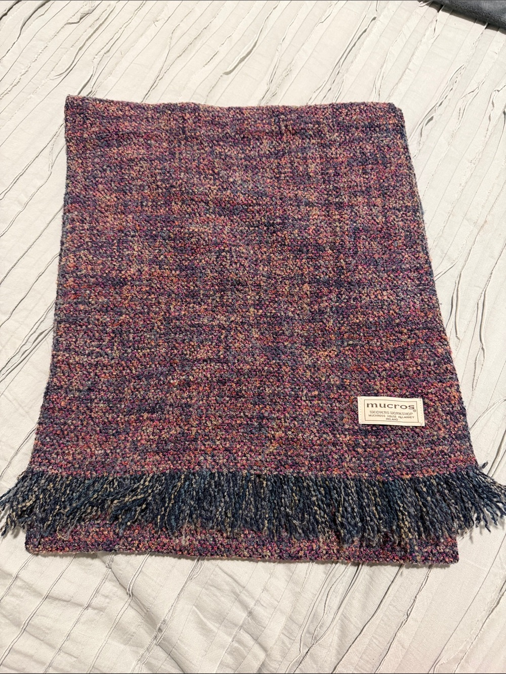 Mucros Weavers Workshop Muckross House Ireland Tweed Multicolor Fringe Scarf